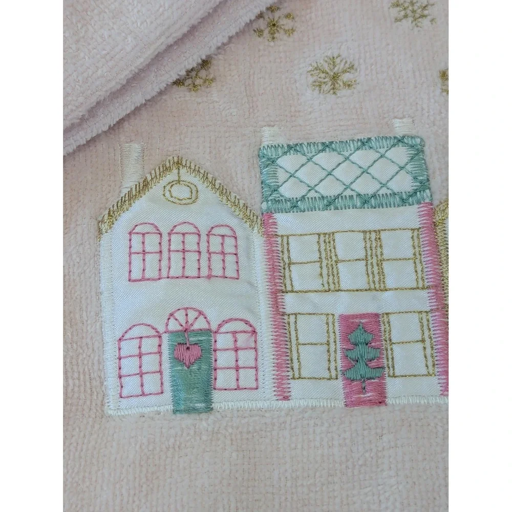 Vintage 1980's Pink Christmas Towel Set by R.A. Briggs